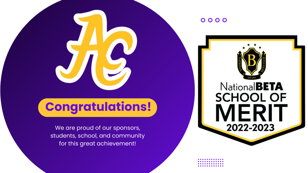 ​Alcorn Central High School is proud to announce that we are a 2022-2023 National Beta School of Merit.