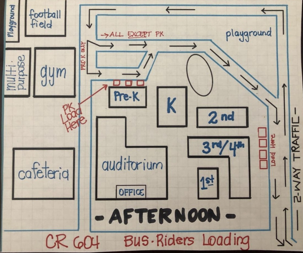 Car Rider Afternoon Pick-up Map