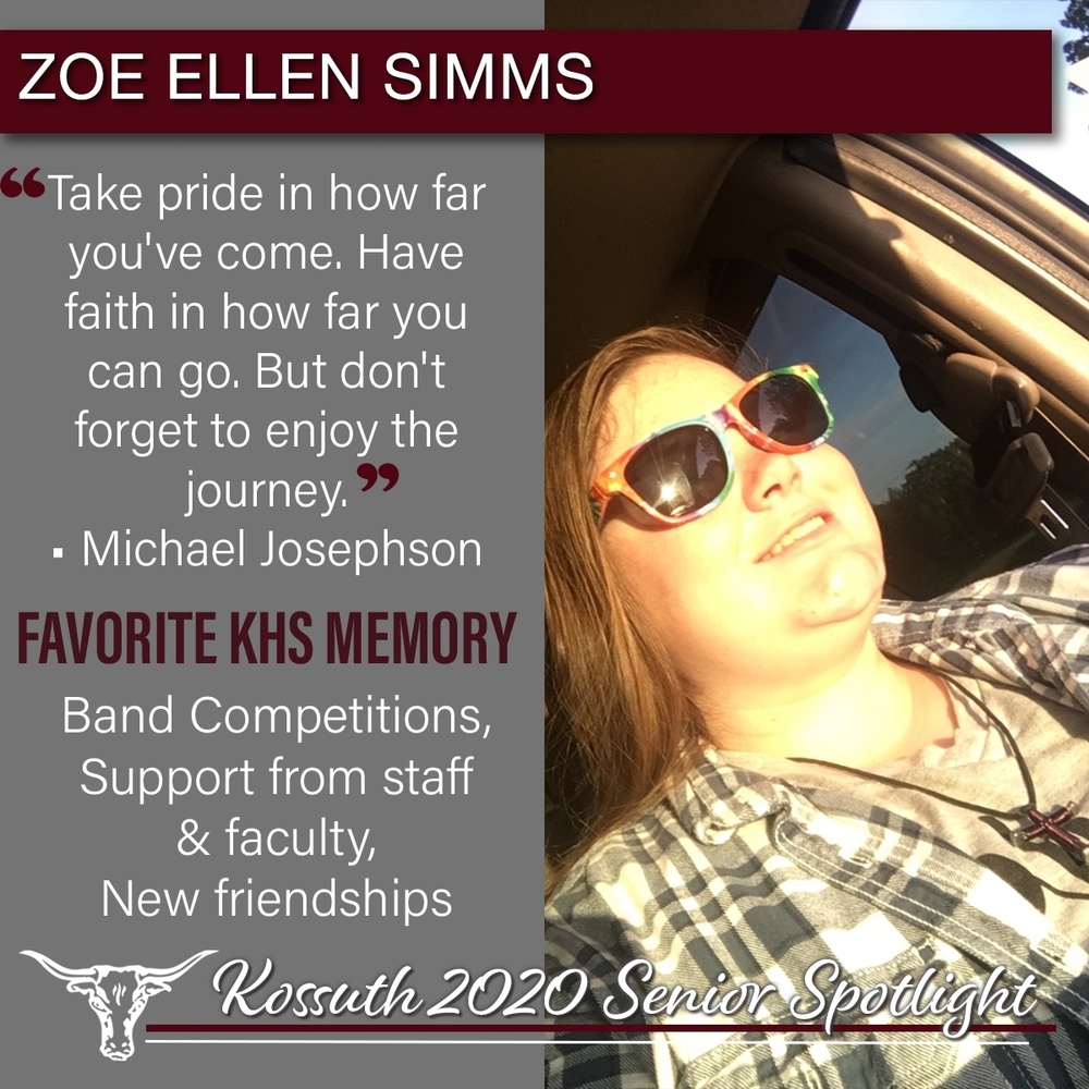 KHS CLASS OF 2020 SENIOR SPOTLIGHT - ZOE ELLEN SIMMS