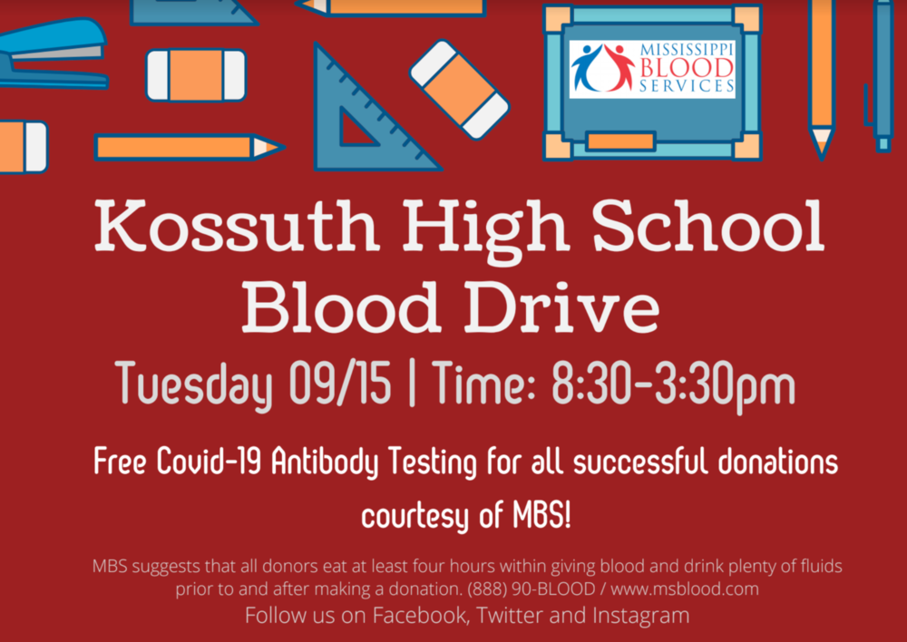 Kossuth High School Blood Drive