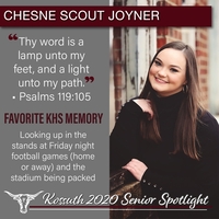 KHS CLASS OF 2020 SENIOR SPOTLIGHT - CHESNE SCOUT JOYNER