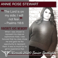 KHS CLASS OF 2020 SENIOR SPOTLIGHT - ANNIE ROSE STEWART