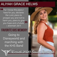 KHS CLASS OF 2020 SENIOR SPOTLIGHT - ALIYAH GRACE HELMS
