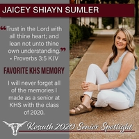 KHS CLASS OF 2020 SENIOR SPOTLIGHT - JAICEY SHIAYN SUMLER