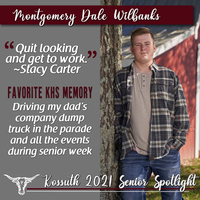 KHS CLASS OF 2021 SENIOR SPOTLIGHT - MONTGOMERY DALE WILBANKS