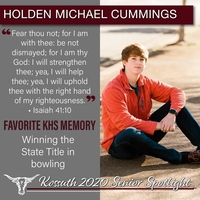 KHS CLASS OF 2020 SENIOR SPOTLIGHT - HOLDEN MICHAEL CUMMINGS