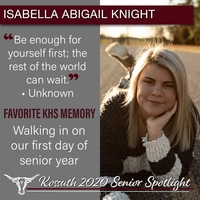 KHS CLASS OF 2020 SENIOR SPOTLIGHT - ISABELLA ABIGAIL KNIGHT