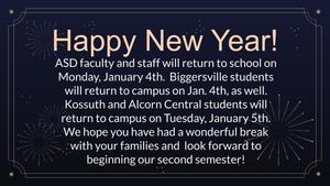 Schedule for Return to School