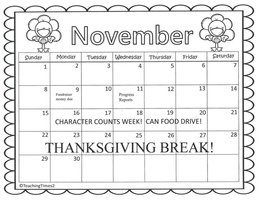 KES November Calendar