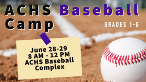 ACHS Baseball Training Camp for Young Players - See article for details and registration information