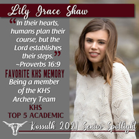 KHS CLASS OF 2021 SENIOR SPOTLIGHT - LILY GRACE SHAW