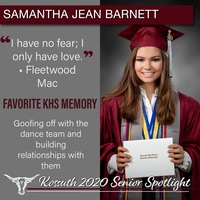 KHS CLASS OF 2020 SENIOR SPOTLIGHT - SAMANTHA JEAN BARNETT