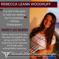KHS CLASS OF 2020 SENIOR SPOTLIGHT - REBECCA LEANN WOODRUFF
