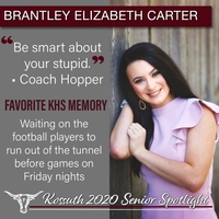 KHS CLASS OF 2020 SENIOR SPOTLIGHT - BRANTLEY ELIZABETH CARTER