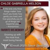 KHS CLASS OF 2020 SENIOR SPOTLIGHT - CHLOE GABRIELLA MELSON