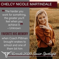 KHS CLASS OF 2020 SENIOR SPOTLIGHT - CHELCY NICOLE MARTINDALE