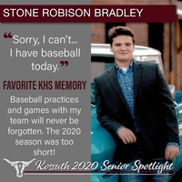 KHS CLASS OF 2020 SENIOR SPOTLIGHT - STONE ROBISON BRADLEY