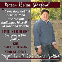 KHS CLASS OF 2021 SENIOR SPOTLIGHT - MASON BRIAN STANFORD