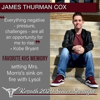 KHS CLASS OF 2020 SENIOR SPOTLIGHT - JAMES THURMAN COX