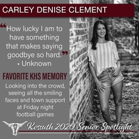 KHS CLASS OF 2020 SENIOR SPOTLIGHT - CARLEY DENISE CLEMENT