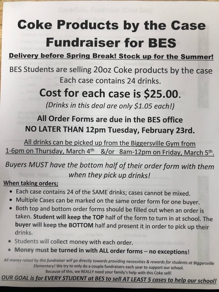 Cokes by the case Fundraiser for BES
