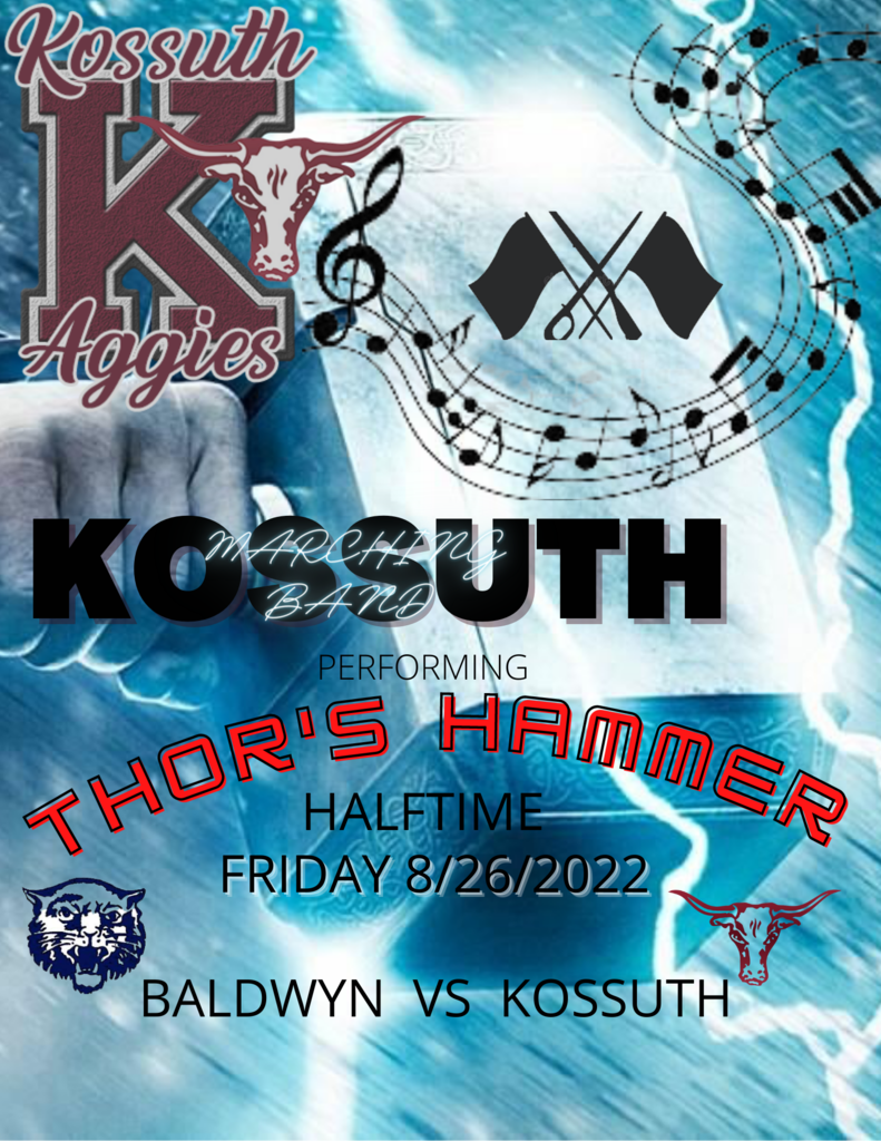 Come support the Kossuth Aggie Band as they perform part of their new show Thor's Hammer 